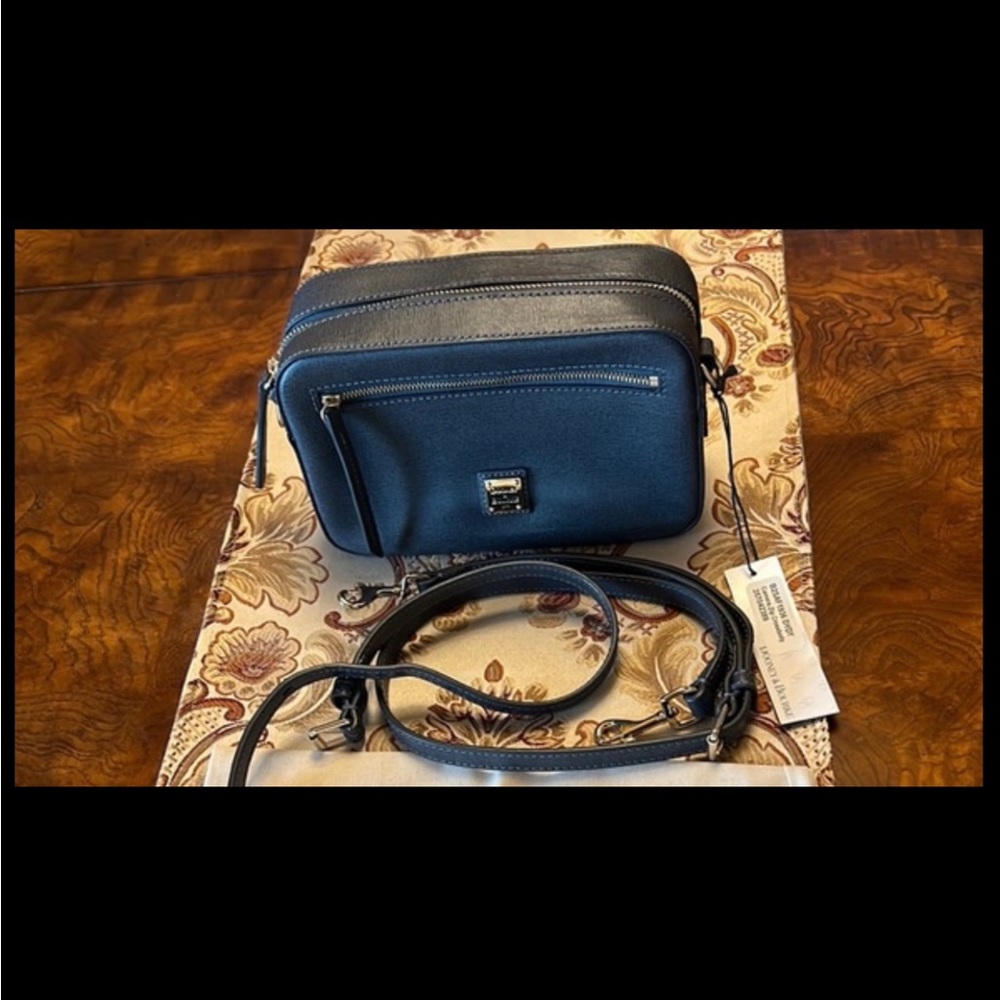 Dooney & Bourke Saffiano Leather Camera Zip Crossbody Dark Grey (New with Tag)